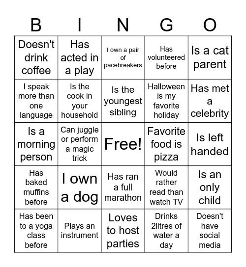 JUNE STAFF MEETING HUMAN BINGO Card