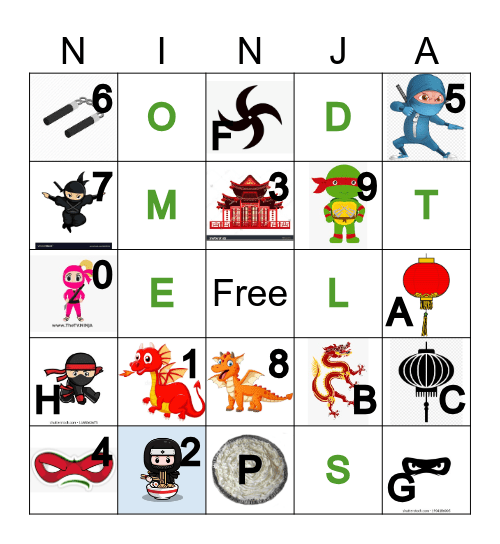 NINJA Bingo Card