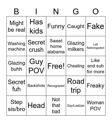 Sus reddit stories Bingo Card