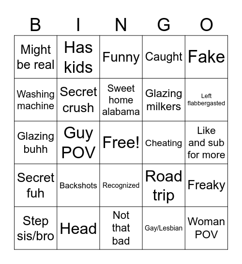 Sus reddit stories Bingo Card