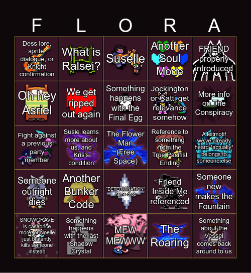 DELTARUNE CHAPTER 5 Bingo Card