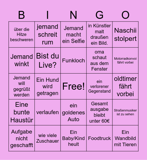 Naschii Schnitzeljagd Bingo Card