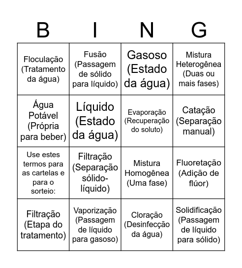 Bingo Científico Junino Bingo Card