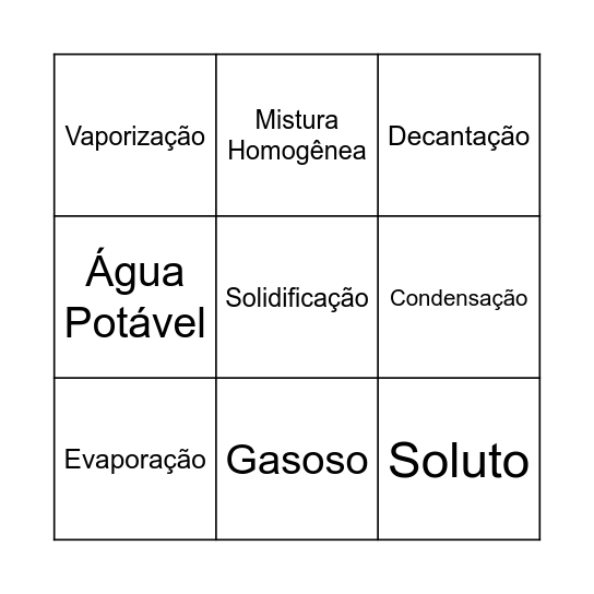 Bingo Científico Junino Bingo Card