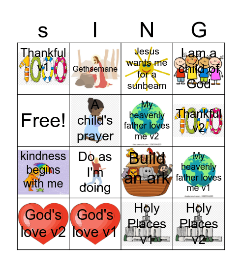 SINGO Bingo Card