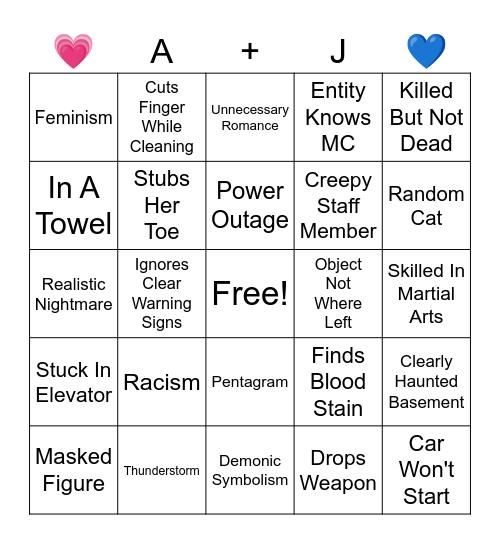 They Will Kill You Bingo Card