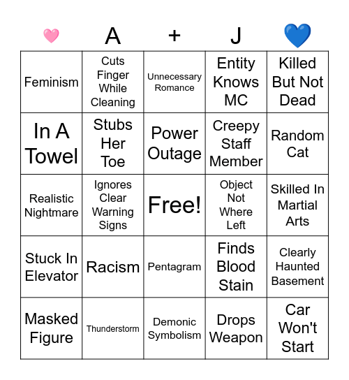 They Will Kill You Bingo Card
