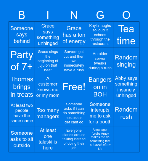 YT Weekday Bingo Card