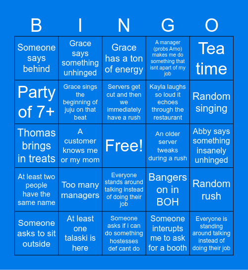 YT Weekday Bingo Card