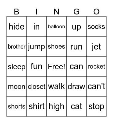 U5~U7 Bingo Card