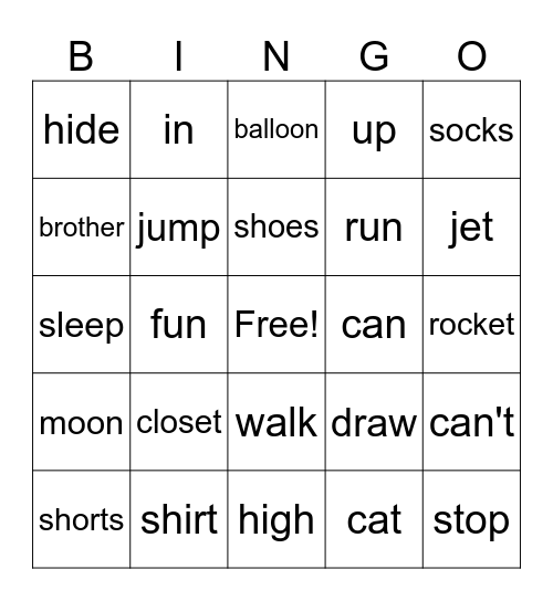 U5~U7 Bingo Card