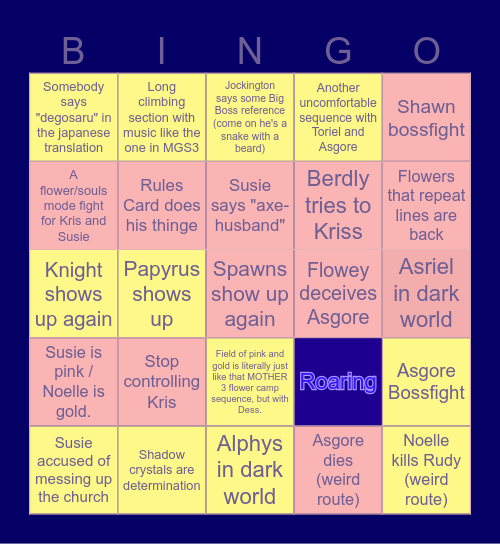 DELTARUNE CHAPTER 5 Bingo Card