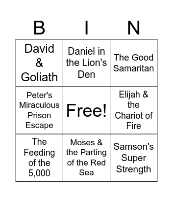 Bible Bingo Card