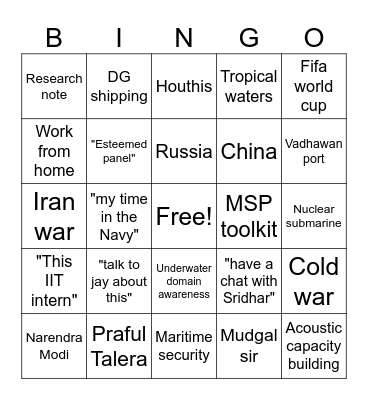 Das Bingo Card