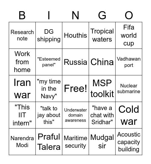 Das Bingo Card