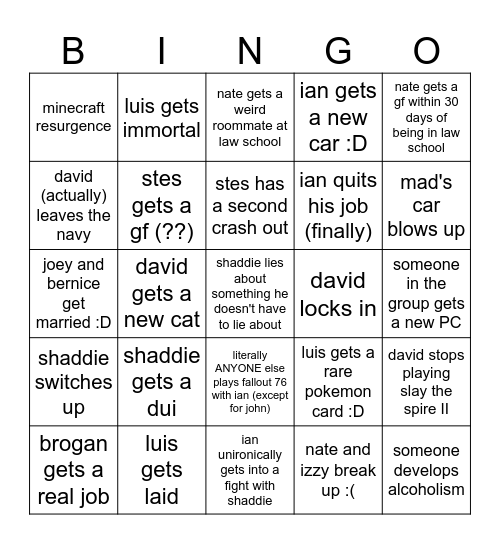 2026 discord bingo Card