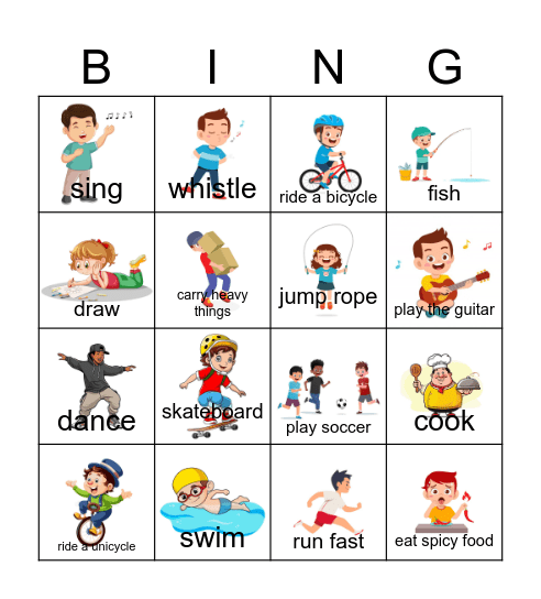 Can you..? Bingo Card
