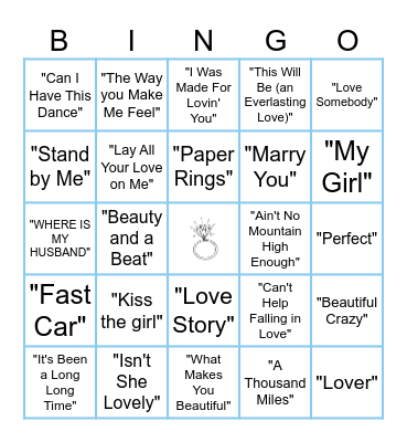 Bridal Bingo Card