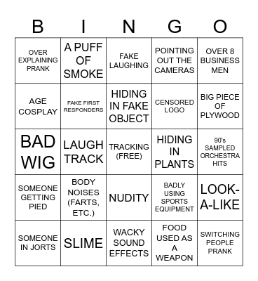 YOU GOT PRANKED BINGO Card
