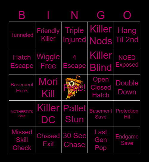 Yero DBD bingo sub 1 Bingo Card