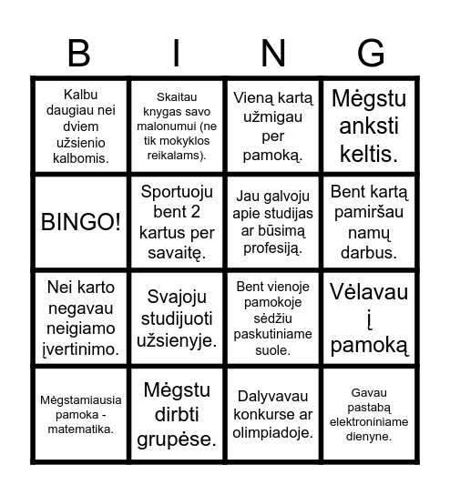 BINGO Card