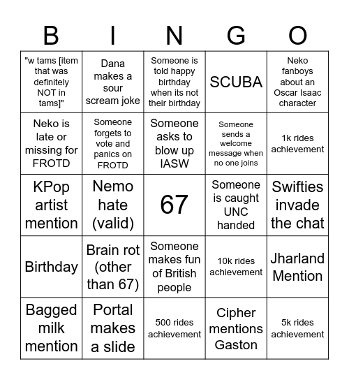 IF Daily Bingo Card