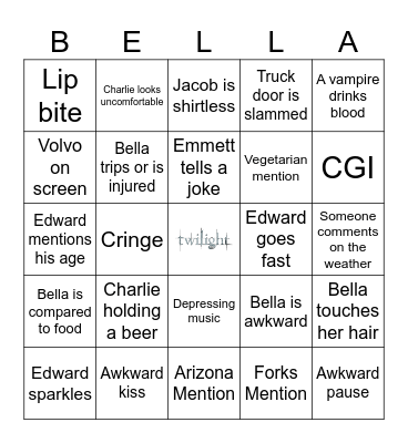 Twilight Bingo Card