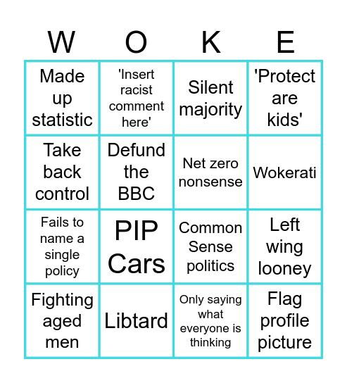 REFORM CATCHPHRASE BINGO Card