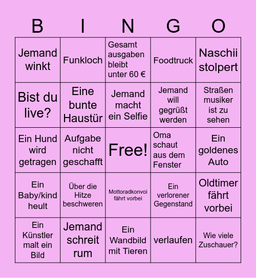 Naschii Schnitzeljagd Bingo Card