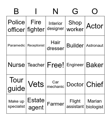 Careers Week Bingo Card