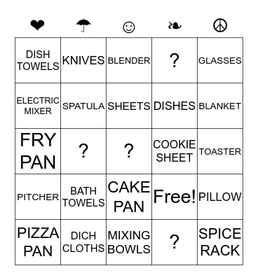 SKYLER'S BRIDAL BINGO Card