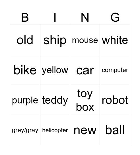 P1C2 - UNIT 5 - HAPPY BIRTHDAY! Bingo Card