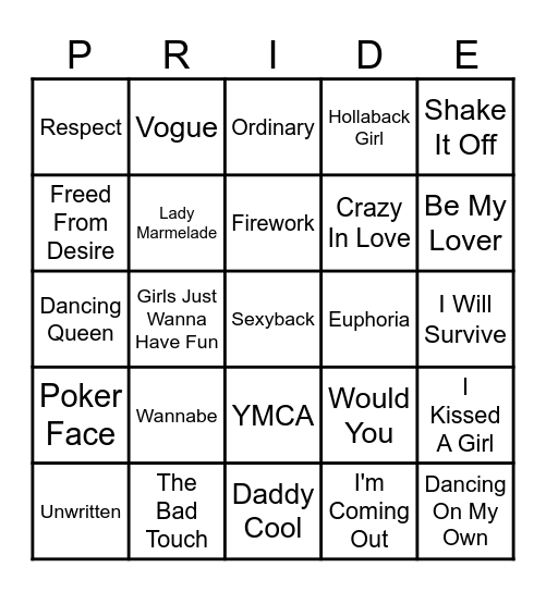 Musikk Bingo Card
