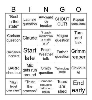 PEPG BINGO Card
