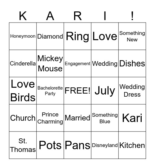 Kari's Bingo Card