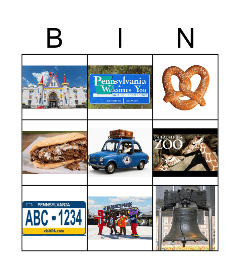 Pennsylvania BINGO Card