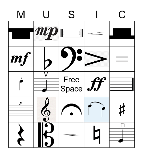 6th Grade Orchestra Bingo! Bingo Card