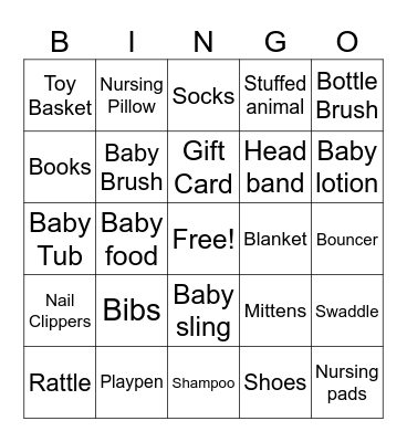 Baby BINGO Card