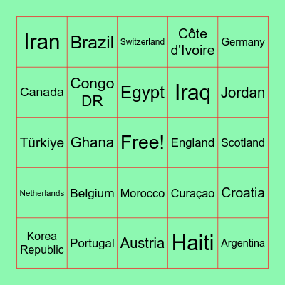 Fifa World Cup 2026 Bingo Card