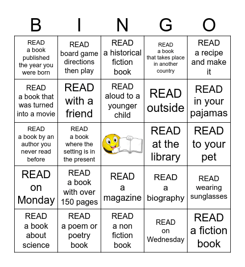 WCS Middle School Summer Reading Bingo Card