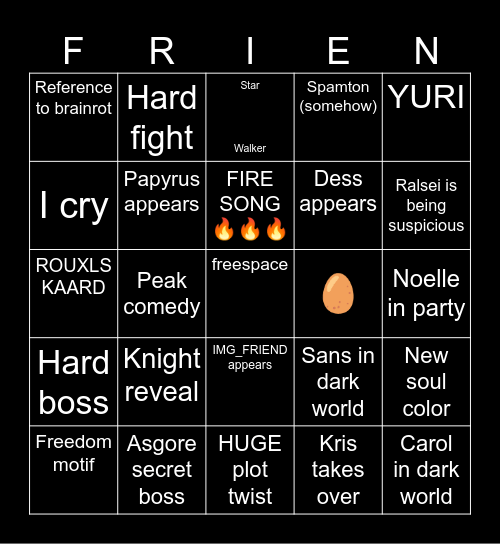 Deltarune Chapter 5 Bingo!!!! Bingo Card