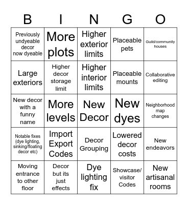 12.1 housing bingo Card