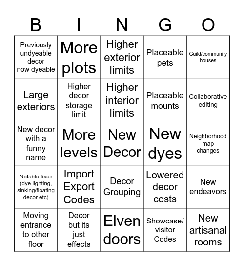 12.1 housing bingo Card