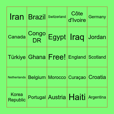 Fifa World Cup Bingo 2026 Bingo Card