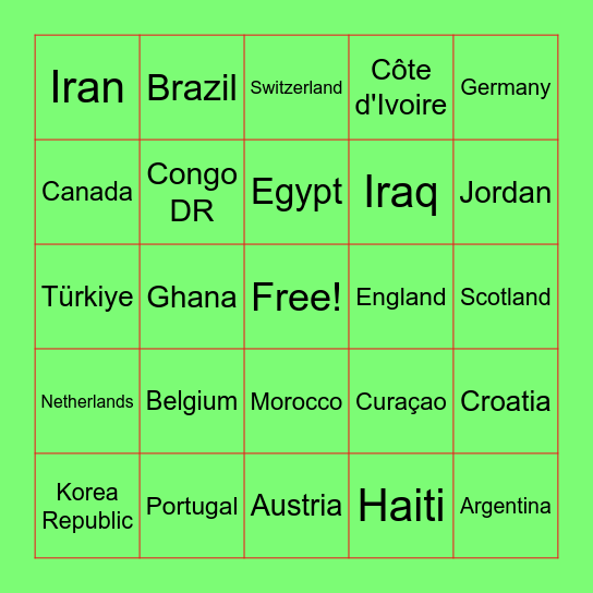 Fifa World Cup Bingo 2026 Bingo Card