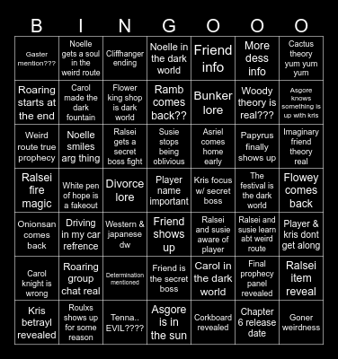 Chapter 5 bingo!! Bingo Card