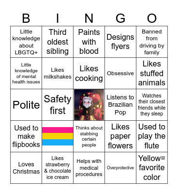 Pierrot Bingo Card