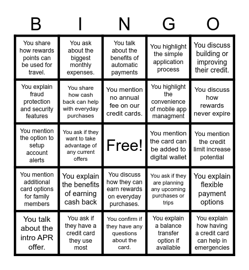 BINGO YOUR WAY TO MORE APPLICATIONS Bingo Card