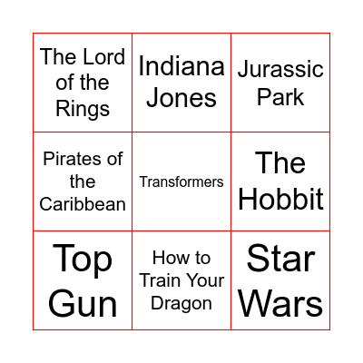 Night at the Movies! Bingo Card