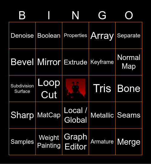 Blender terms Bingo Card